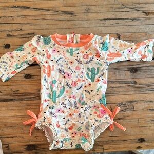 Ruffle Butts Colorful Cactus Baby Swimsuit
